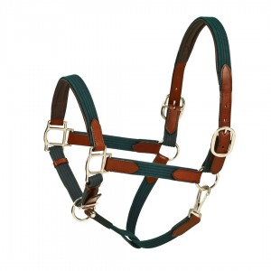 Padded Web/Lthr Halter w/Snap